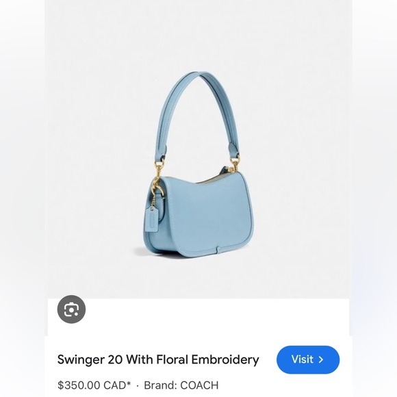 SOLD!!! Coach Swinger 20 With Floral Embroidery - Picture 8 of 10